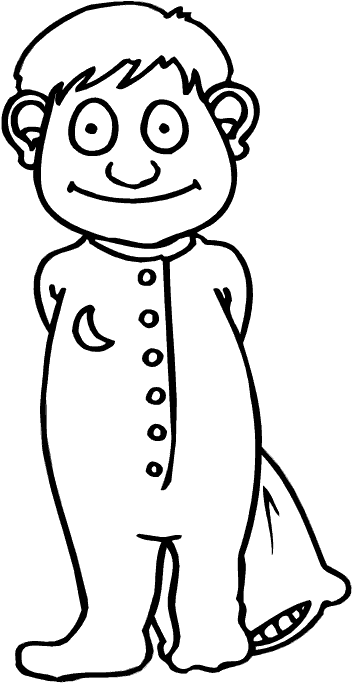 pajama day coloring pages for kids - photo #29
