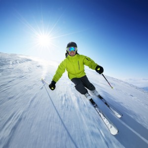 Skiing in the winter months