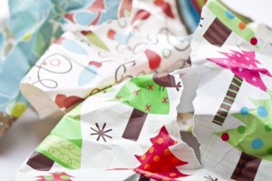 organizing christmas wrapping paper